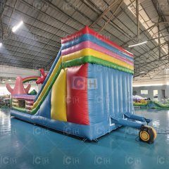 Children's Inflatable Cartoon Slide Double Slide Inflatable with Blower