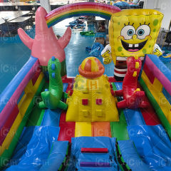 Children's Inflatable Cartoon Slide Double Slide Inflatable with Blower