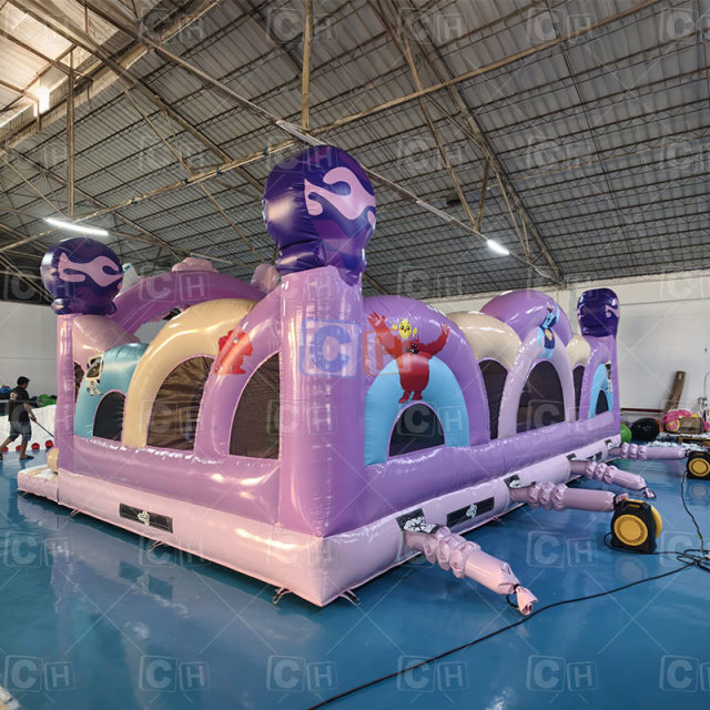 Purple Candy Theme Outdoor Inflatable Bounce Castle