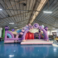 Purple Candy Theme Outdoor Inflatable Bounce Castle