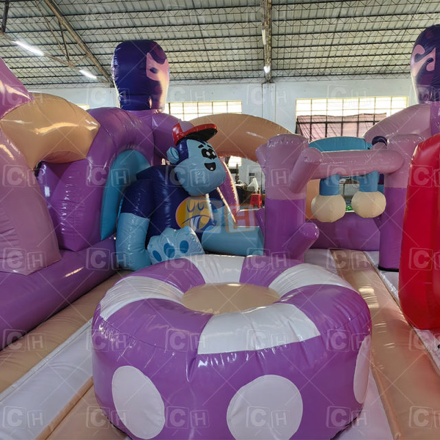Purple Candy Theme Outdoor Inflatable Bounce Castle