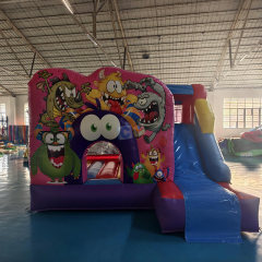 Customized Monster-themed Inflatable Trampoline with Slide