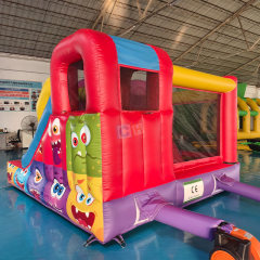 Customized Monster-themed Inflatable Trampoline with Slide