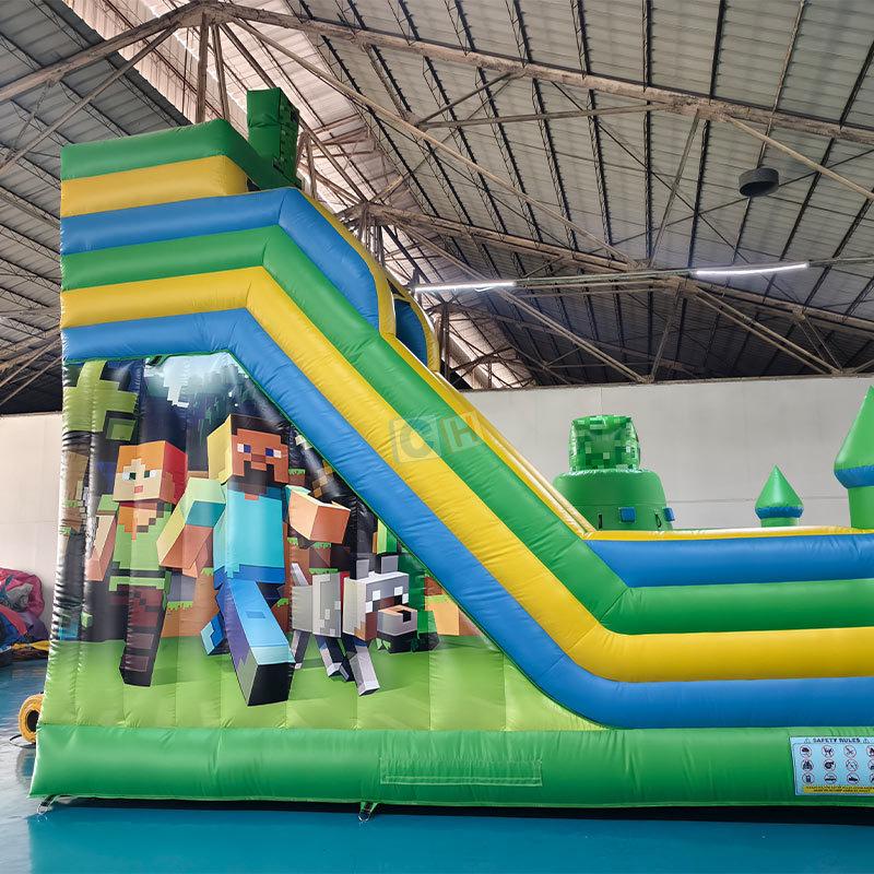 Cartoon theme Inflatable Children Trampoline Combo Slide