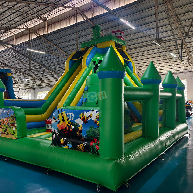 Cartoon theme Inflatable Children Trampoline Combo Slide