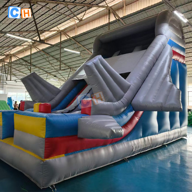 Aviation Theme Outdoor Inflatable Double Dry Slide for Kids