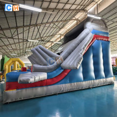 Aviation Theme Outdoor Inflatable Double Dry Slide for Kids