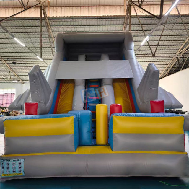 Aviation Theme Outdoor Inflatable Double Dry Slide for Kids