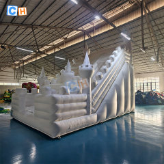 Commercial PVC Outdoor White Inflatable Dry Slide