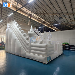 Commercial PVC Outdoor White Inflatable Dry Slide