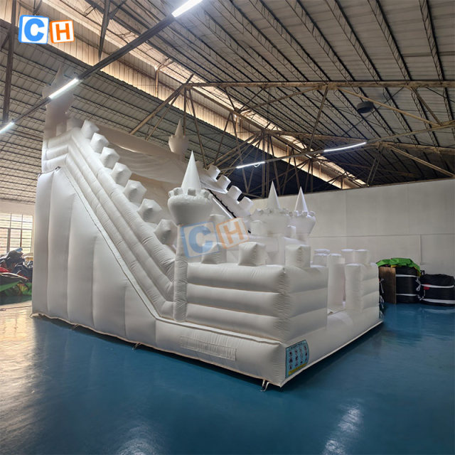 Commercial PVC Outdoor White Inflatable Dry Slide