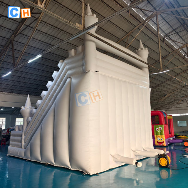Commercial PVC Outdoor White Inflatable Dry Slide