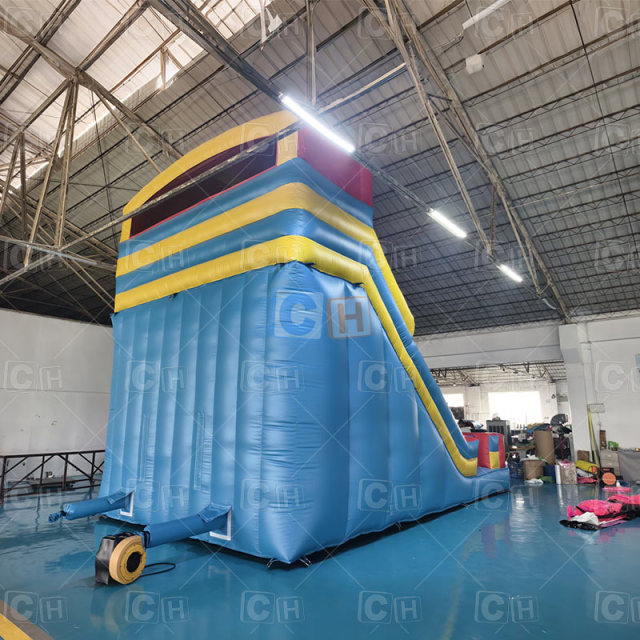 Double-lane Inflatable Dry Slide Bounce Castle for Kids
