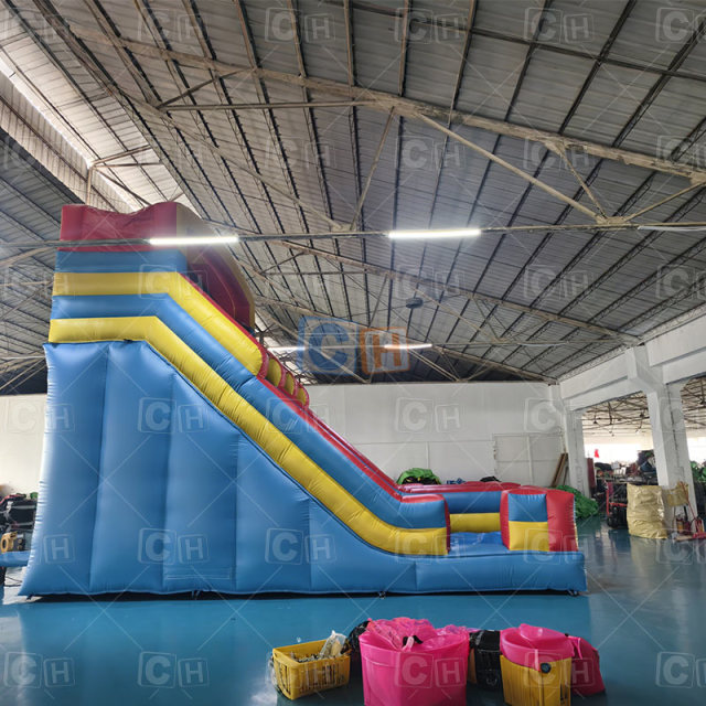 Double-lane Inflatable Dry Slide Bounce Castle for Kids