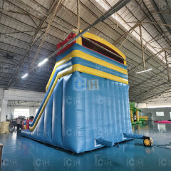 Double-lane Inflatable Dry Slide Bounce Castle for Kids