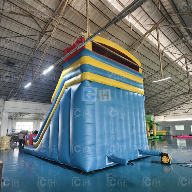 Double-lane Inflatable Dry Slide Bounce Castle for Kids
