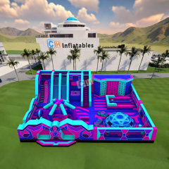 Cyberpunk Themed Mega Inflatable Playground Park for kids and Adults