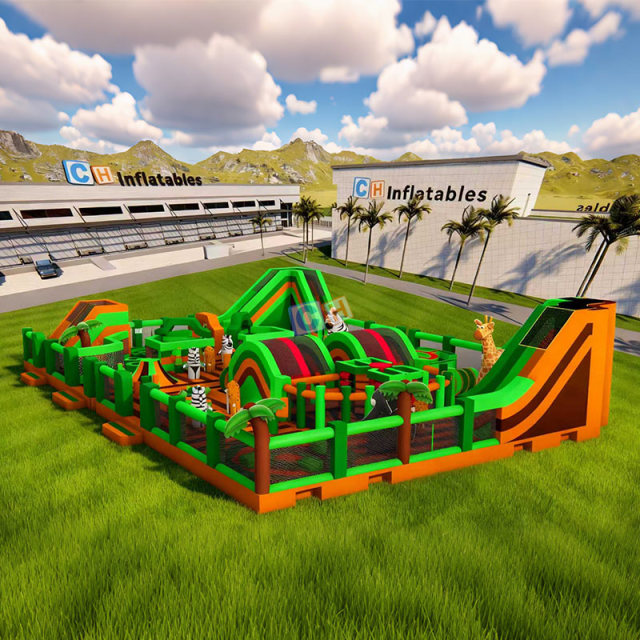 Jungle Safari Themed Inflatable Amusement Park for Children