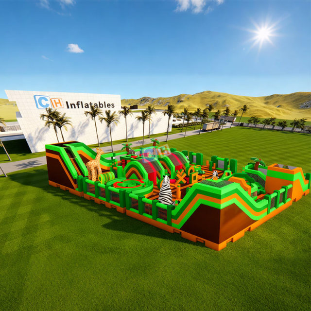 Jungle Safari Themed Inflatable Amusement Park for Children