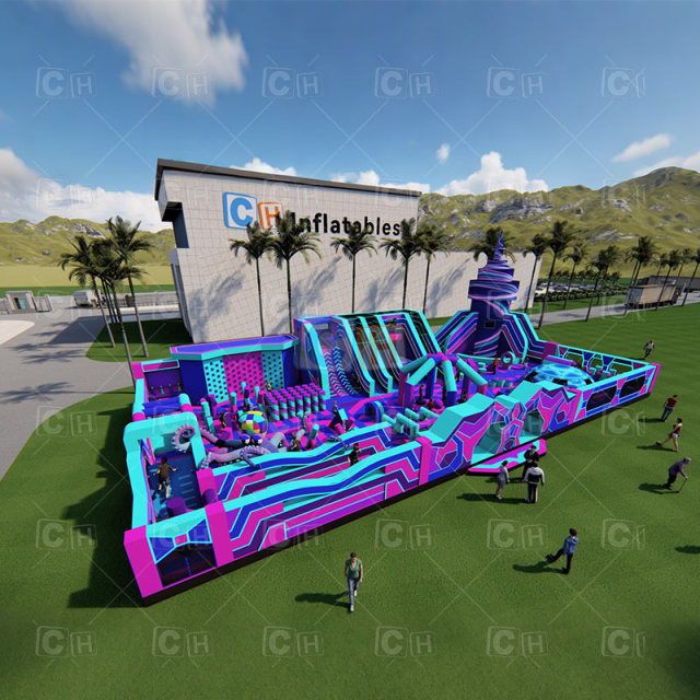 Cyberpunk-Themed Mega Inflatable Play Park