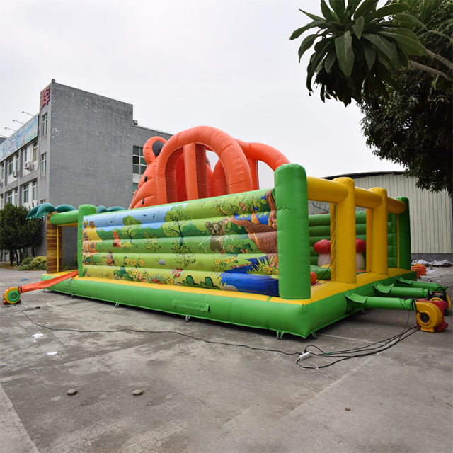 Jungle-Themed Inflatable Fun City for Children