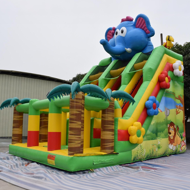 Jungle-Themed Inflatable Fun City for Children