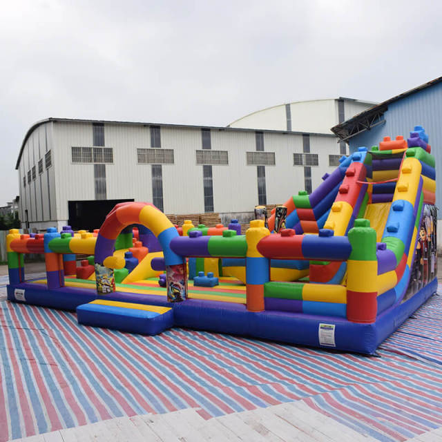LEGO-Themed Inflatable Trampoline for Children