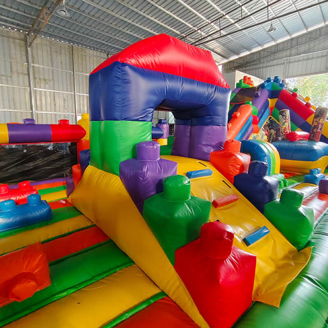 LEGO-Themed Inflatable Trampoline for Children