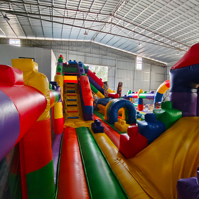 LEGO-Themed Inflatable Trampoline for Children
