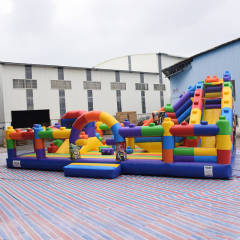 LEGO-Themed Inflatable Trampoline for Children