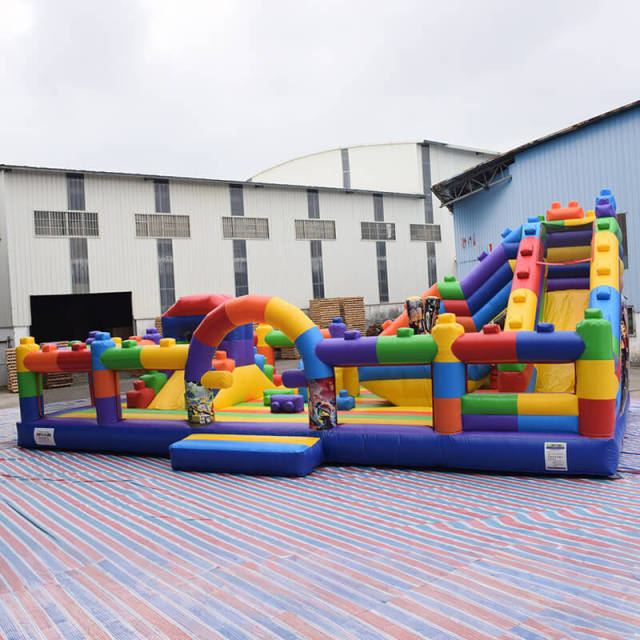 LEGO-Themed Inflatable Trampoline for Children
