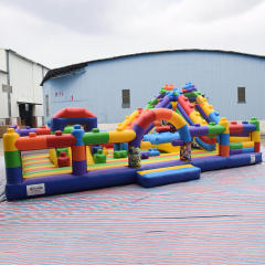 LEGO-Themed Inflatable Trampoline for Children
