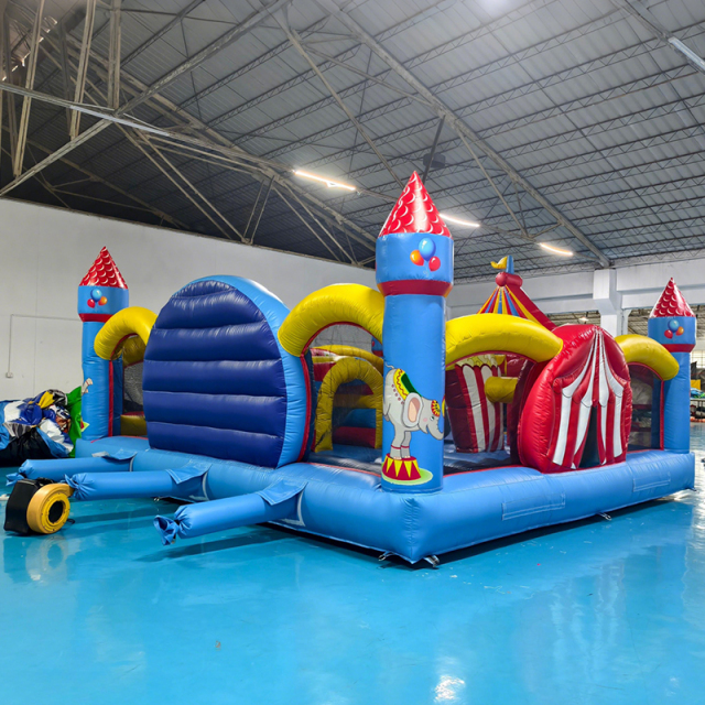 Circus-Themed Children's Inflatable Trampoline Park