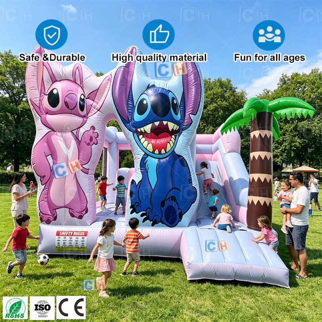 Commercial Stitch Inflatable Bouncy Castle Slide Combo | Factory Direct
