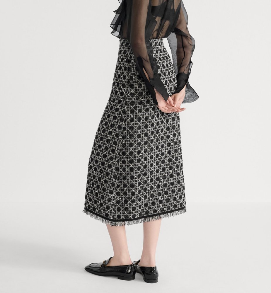 Mid-Length Macrocannage Flared Skirt