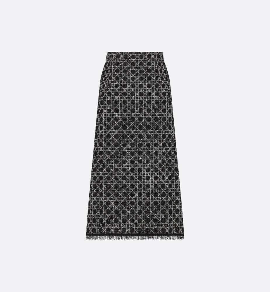 Mid-Length Macrocannage Flared Skirt