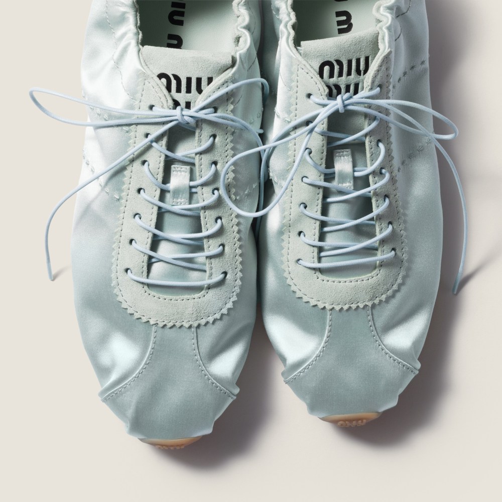 Plume satin sneakers