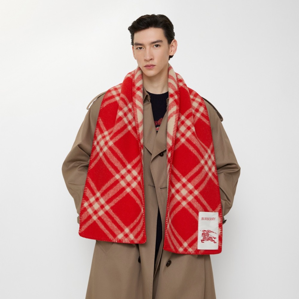 Check Wool Scarf--Year of the Horse