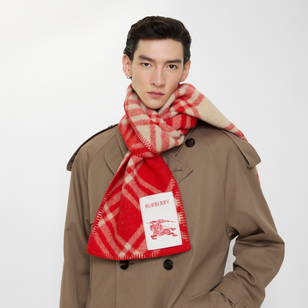 Check Wool Scarf--Year of the Horse