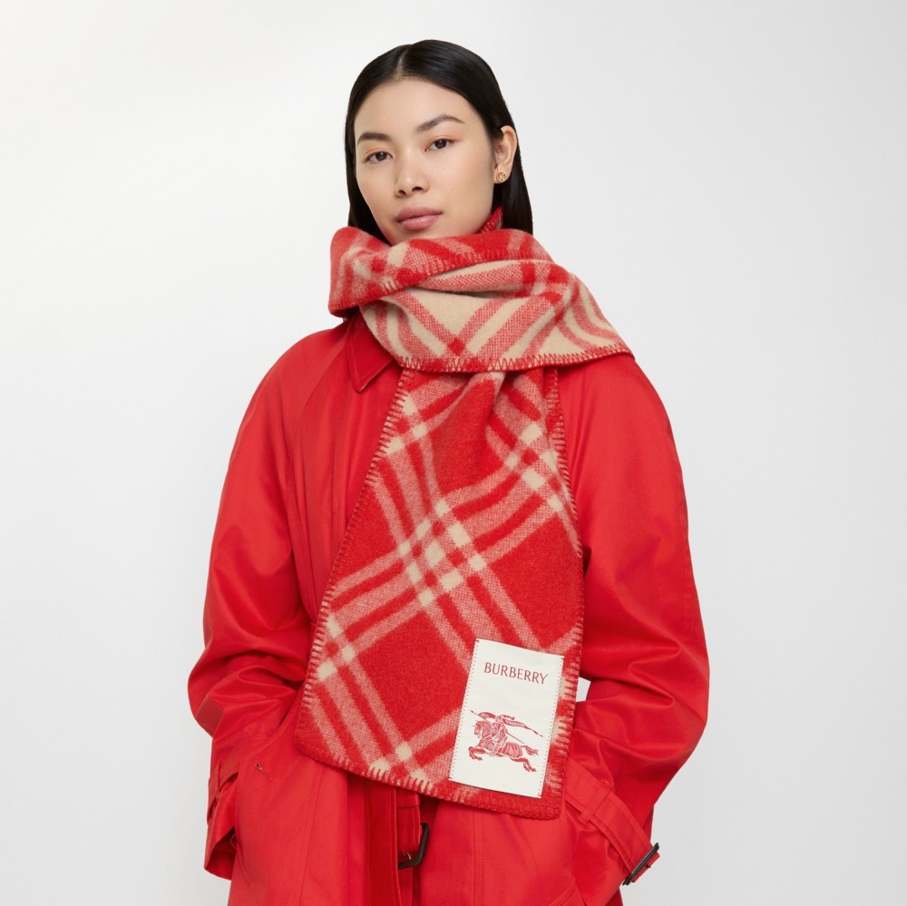 Check Wool Scarf--Year of the Horse