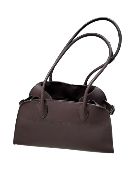 Margaux Shoulder 12 Bag in Leather--Saddle leather & matte grained calfskin leather
