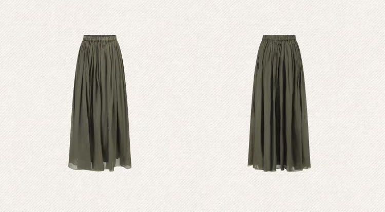 Olive green pleated skirt