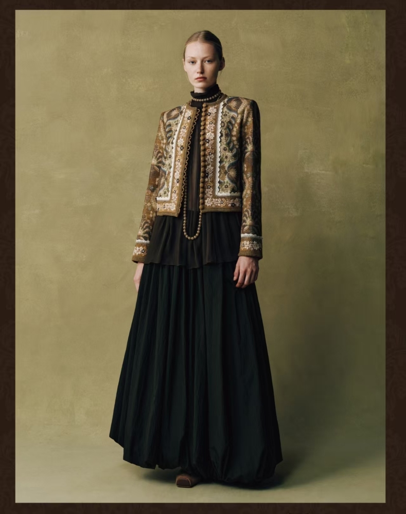 Olive green pleated skirt