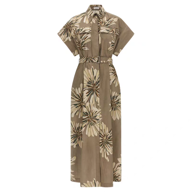 Long dress in floral print