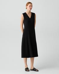 Curved Seam Dress in Admiral Crepe