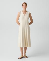 Curved Seam Dress in Admiral Crepe