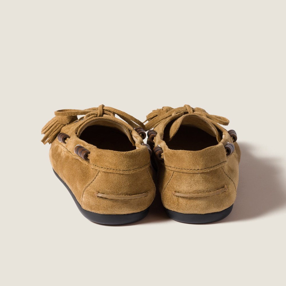 Suede tassel loafers