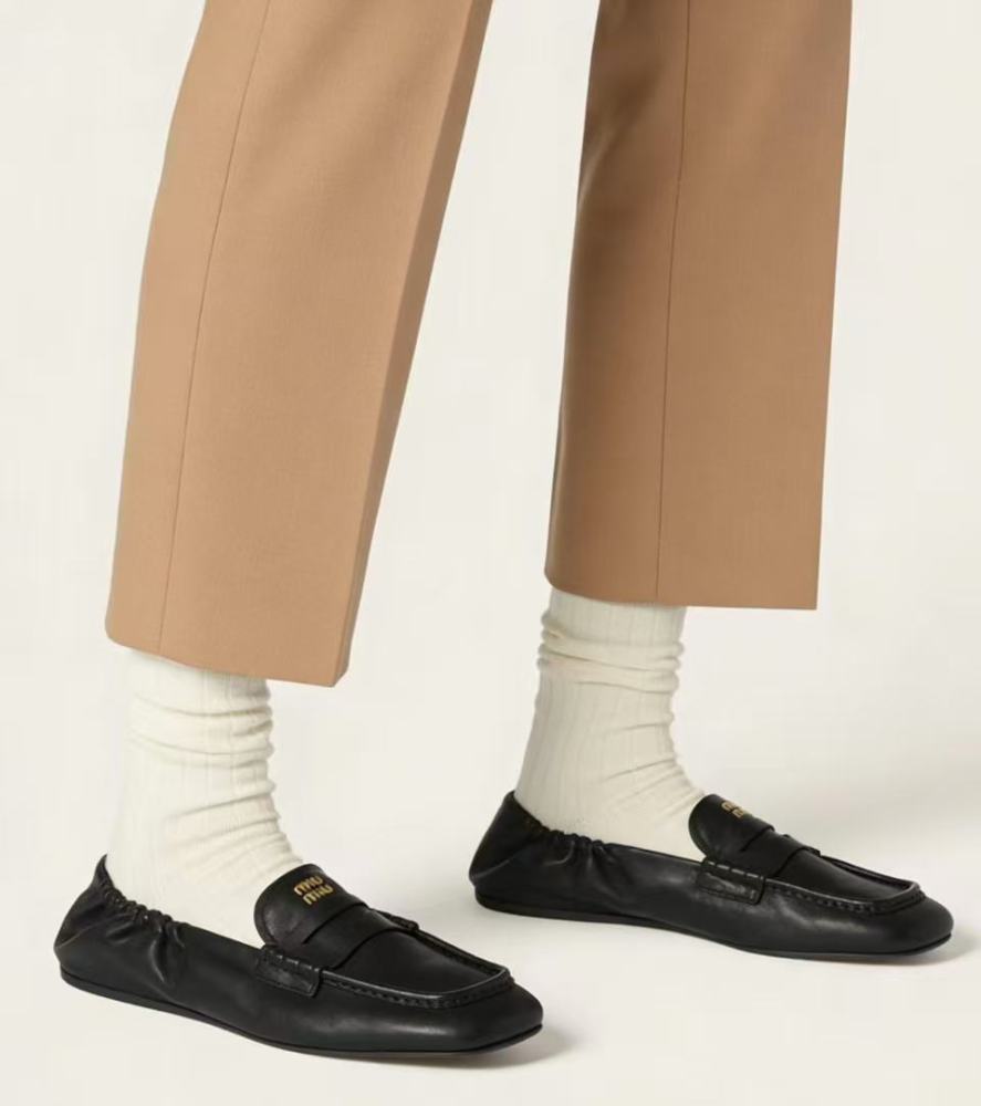 Ruches nappa leather loafers