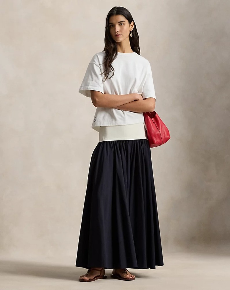 A-Line Skirt with Contrasting Waistband