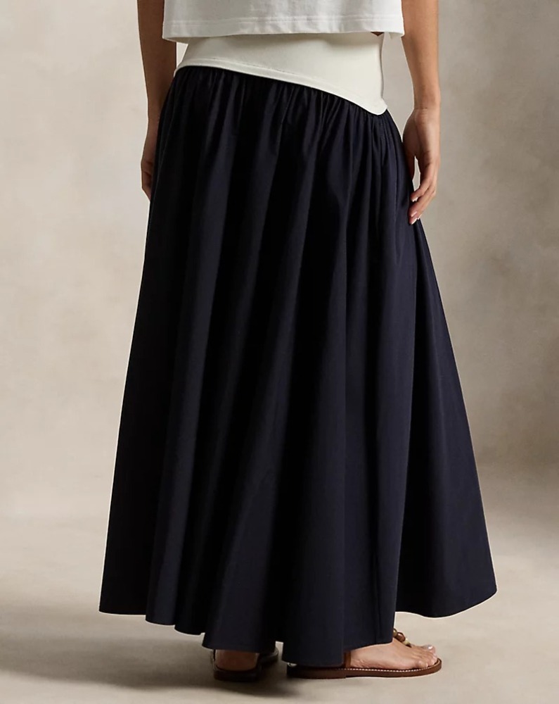 A-Line Skirt with Contrasting Waistband